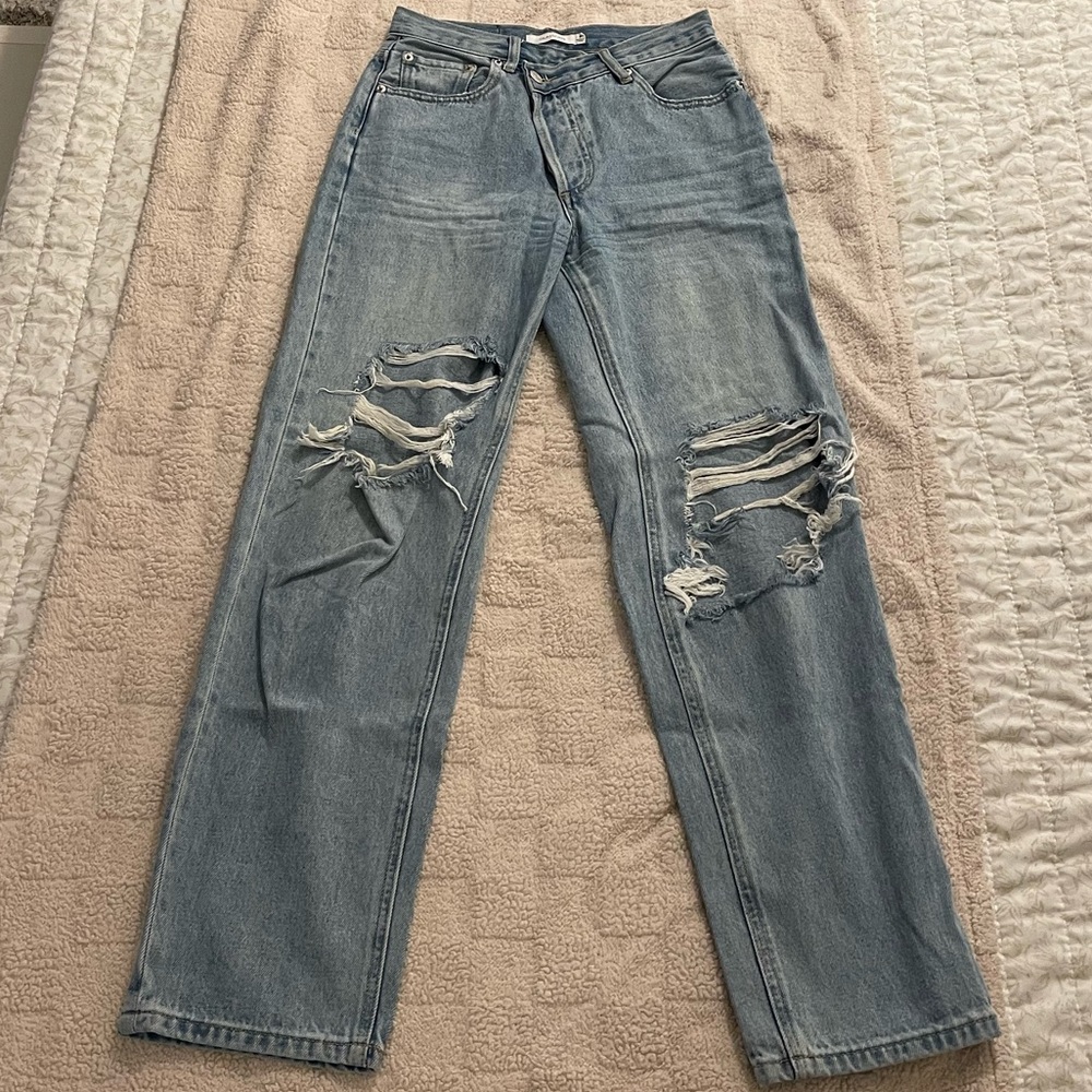 Glassons Asymmetrical Waist Ripped Jeans US Size 2